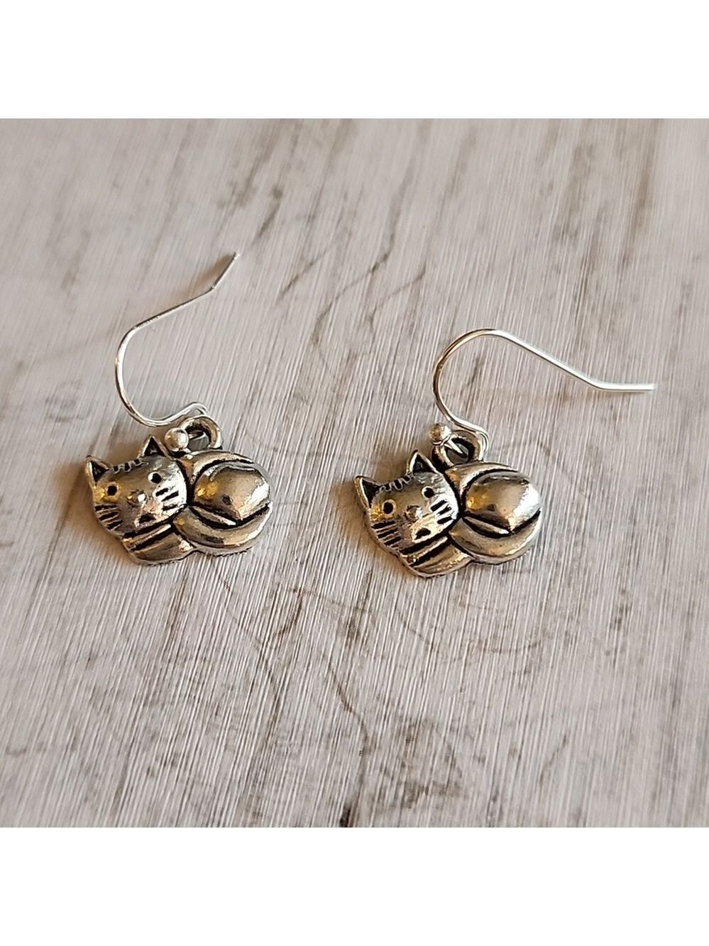 Tabby Cat Sleepy lazy Earrings ER